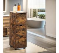 Pirlo Plush Industrial 3 Drawer Storage Unit Rustic Brown Pirlo Plush Brown