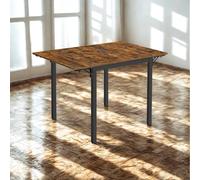 Pirlo Plush Industrial 4 Seater Drop Leaf Dining Table Rustic Brown Pirlo Plush Brown