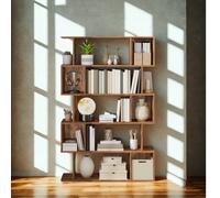 Pirlo Plush Industrial 5 Compartment Book Shelf Rustic Brown Pirlo Plush Brown