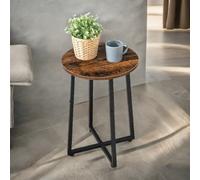 Pirlo Plush Industrial 55Cm Tall Narrow Side Table Rustic Brown