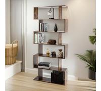 Pirlo Plush Industrial 6 Compartment Book Shelf Rustic Brown Pirlo Plush Brown