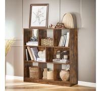 Pirlo Plush Industrial 8 Compartment Book Shelf Rustic Brown