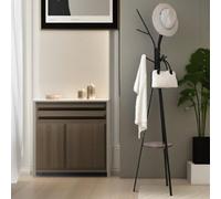 Pirlo Plush Industrial Coat Rack Stand With 9 Hooks Rustic Brown Pirlo Plush Brown