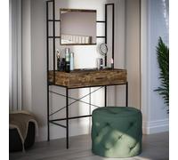 Pirlo Plush Industrial Dressing Table With Mirror in Brown Pirlo Plush Brown