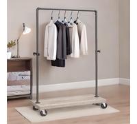 Pirlo Plush Industrial Garment Rail On Wheels Rustic Brown Pirlo Plush Brown