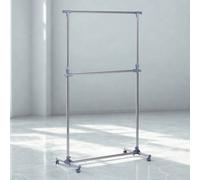 Pirlo Plush Industrial Heavy Duty Adjustable Garment Rail On Wheels in Grey Pirlo Plush Grey