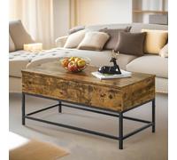 Pirlo Plush Industrial Lift Top Coffee Table With Hidden Storage Rustic Brown Pirlo Plush Brown