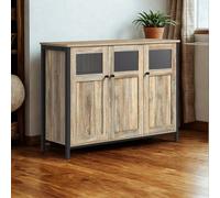 Pirlo Plush Industrial Multipurpose Closed Sideboard Buffet Cabinet Rustic Brown Pirlo Plush Brown