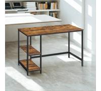 Pirlo Plush Industrial Rustic 120CM Computer Desk With Adjustable Shelves in Brown Pirlo Plush Brown