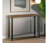 Industrial Rustic Console Table With 2 Shelves Pirlo Plush Brown One Size