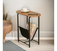 Pirlo Plush Industrial Side Table With Magazine Holder Brown Pirlo Plush Brown