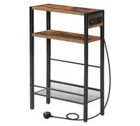 Pirlo Plush Industrial Slim Side End Table With Charging Station