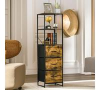 Pirlo Plush Industrial Storage Cabinet With 2 Open Shelves Rustic Brown
