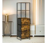 Pirlo Plush Industrial Storage Cabinet With 2 Open Shelves Rustic Brown Pirlo Plush Brown