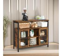 Rafaelo Mobilia Kitchen Sideboard Buffet Cabinet Industrial Rustic Furniture Brown