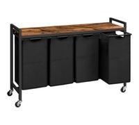 Pirlo Plush Large Wide Industrial 4 Pull Out Compartment Laundry Basket