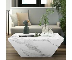 Pirlo Plush Marble Effect Coffee Table With Hidden Storage