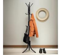 Pirlo Plush Metal Coat Stand With 12 Hooks in Black Pirlo Plush Black