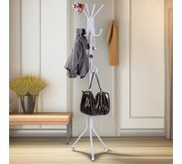 Pirlo Plush Metal Coat Stand With 12 Hooks in White Pirlo Plush White