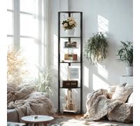 Pirlo Plush Modern Dimmable Floor Lamp For Living Room With 5 Shelves Black Pirlo Plush Black