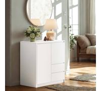 Pirlo Plush Modern Sideboard Buffet Cabinet With Drawers Storage Furniture in White Pirlo Plush White