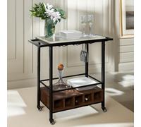 Pirlo Plush Rolling Kitchen Trolley With Wheels Rustic Brown Pirlo Plush Brown