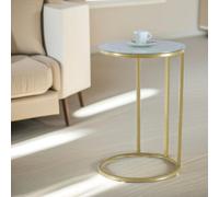 Rafaelo Mobilia Round C Shaped Side Table Gold