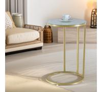 Rafaelo Mobilia Round C Shaped Side Table Gold