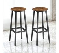 Pirlo Plush Set of 2 Kitchen Counter Height Breakfast Bar Stools Brown Pirlo Plush Brown