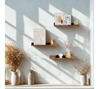 Pirlo Plush Set of 3 Wall Mounted Shelves Industrial Rustic Brown Pirlo Plush Brown