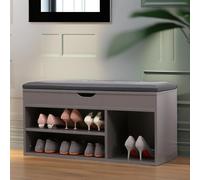 Pirlo Plush Shoe Storage Bench 60CM in Grey Pirlo Plush Grey