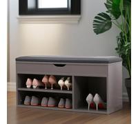 Pirlo Plush Shoe Storage Bench 90Cm Grey Furniture