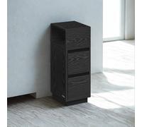 Pirlo Plush Square Bedside Nighstand Side Table With 2 Drawers & Shelf Black Pirlo Plush Black