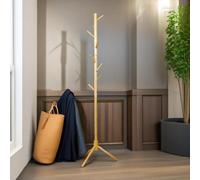 Pirlo Plush Wooden Adjustable Coat Stand With 8 Hooks in Brown Pirlo Plush Brown
