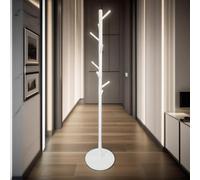 Pirlo Plush Wooden Adjustable Coat Stand With 8 Hooks in White Pirlo Plush White