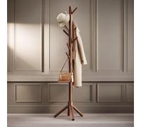 Pirlo Plush Wooden Coat Stand Stand With 8 Hooks in Brown Pirlo Plush Brown