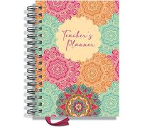 Pirongs A5 Teacher Planner 2025-2026 | 5 Lesson Page a Day | Undated Hardback Wiro-bound Mandala