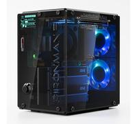 Pironman 5-MAX Raspberry Pi 5 Case Dual NVMe M.2 SSD PCIe, Mini PC NAS RAID 0/1 Hailo-8L AI Accelerator PWM Tower Cooler+Dual RGB Fans, OLED Module, Safe Shutdown, Standard HDMI (RPI5 Not Included)