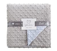 pirulos 64105153 - Blanket 110 x 140, Double Sided Design Dots, 051 53 Grey/Blue