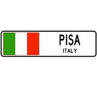 Pisa,Italy Street Sign Italian Flag City Country Road Wall Gift Street Sign Vintage Metal Tin Sign 4x16 Inch