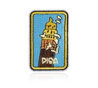 Pisa Leaning Tower Patch, Iron On and Sew On Cute Italy Souvenir Cartoon Embroidered Patch for Backpacks, Hats, Jackets, Jeans, Hoodies, Clothing, Funny Travel Gift for Italy Lovers, World Wanderers