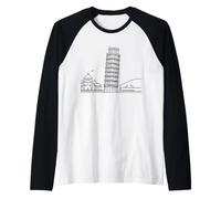 Pisa Line Art Italy Traveler Raglan Baseball Tee