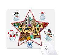 Pisa Milan Cathedral Italy Graffiti Christmas Snowman Family Star Mouse Pad
