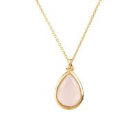Pisa Mini Teardrop Necklace Gold Rose Quartz Latelita Pink One Size