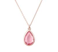 Pisa Mini Teardrop Necklace Rosegold Pink Tourmaline Latelita Pink One Size