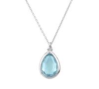 Pisa Mini Teardrop Necklace Silver Blue Topaz Latelita Blue One Size