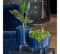 Ivyline Pisa Navy Planter Blue H24cm D20cm