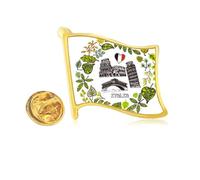 pisa rialto bridge italy Golden Metal Flag Lapel Pin Badge