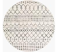 Pisa Round Rug - Ethnic Berber - Black & Grey - 160cm x 160cm