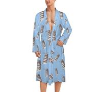 Pisa Tower Mens Bathrobe Long Bath Robe Warm Spa Robe Nightgown Soft with Waist Belt